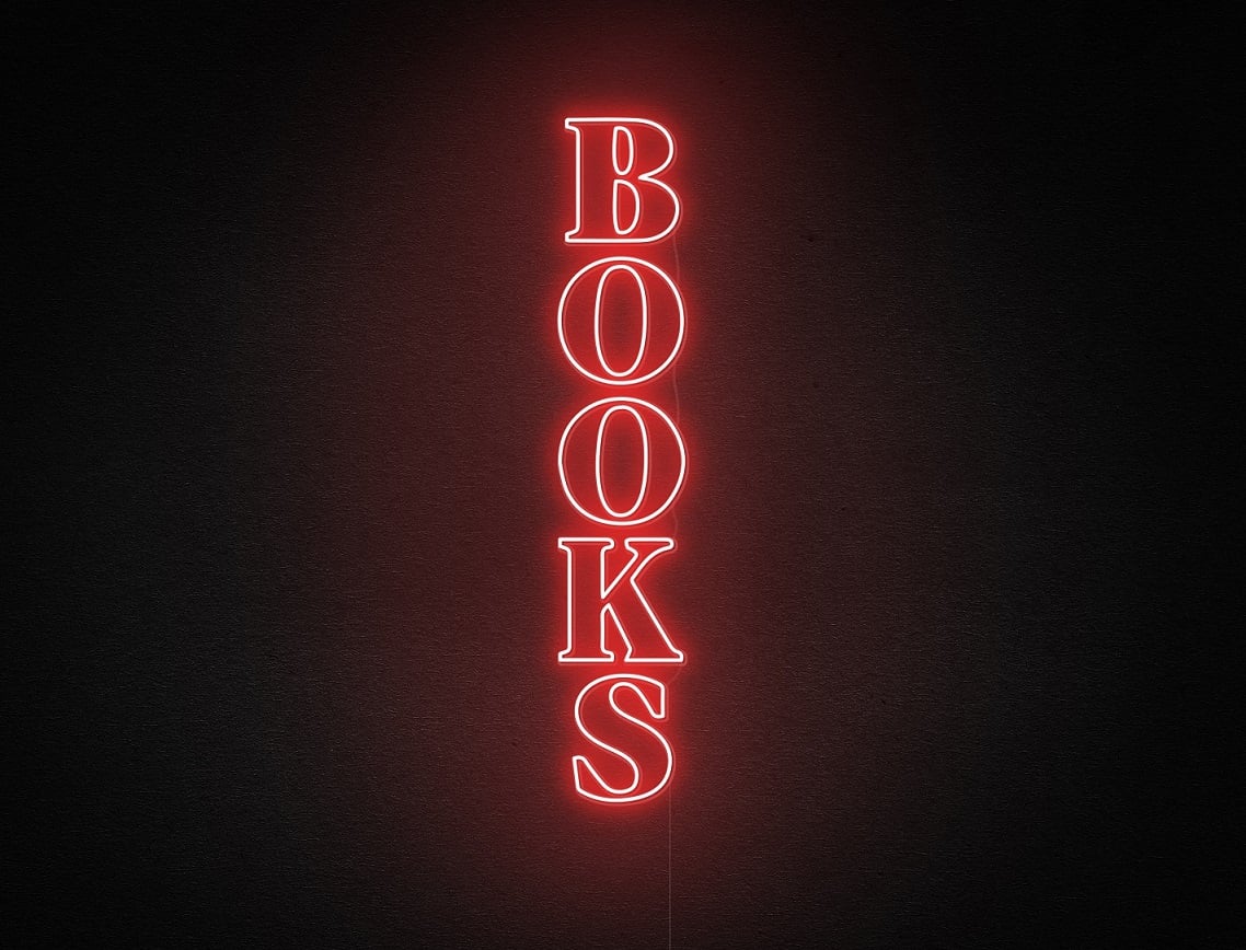 Books Neon Sign - White