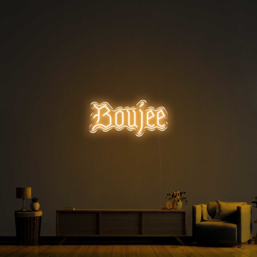 Boujee LED Neon Sign - 20inch x 9inchWhite