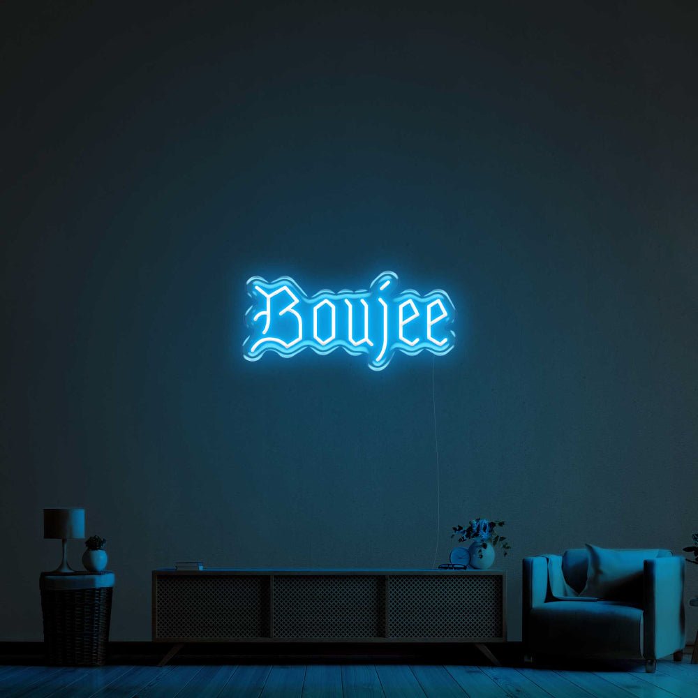 Boujee LED Neon Sign - 20inch x 9inchIce Blue