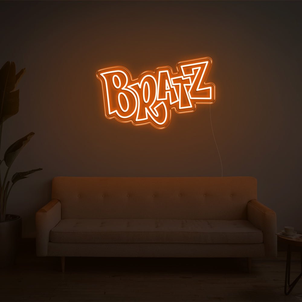 BRATZ LED Neon Sign - 24inch x 14inchDark Orange
