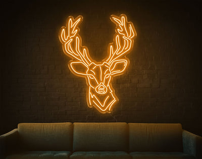 Buck LED Neon Sign - 34inch x 26inchHot Pink
