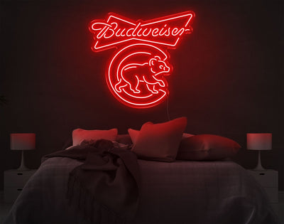 Budweiser LED Neon Sign - 25inch x 28inchHot Pink