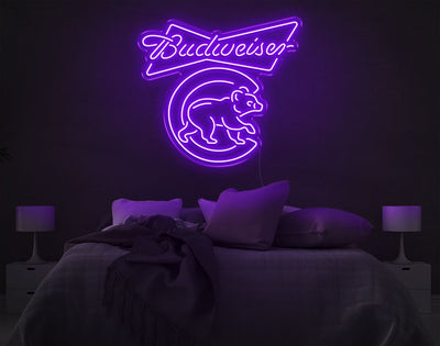 Budweiser LED Neon Sign - 25inch x 28inchPurple