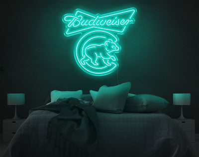 Budweiser LED Neon Sign - 25inch x 28inchTurquoise