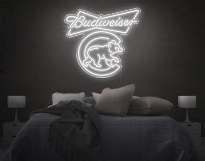 Budweiser LED Neon Sign - 25inch x 28inchWhite