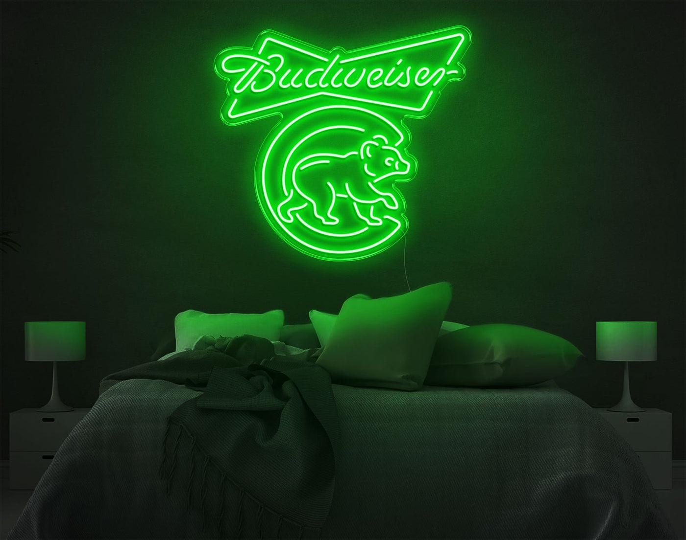 Budweiser LED Neon Sign - 25inch x 28inchGreen