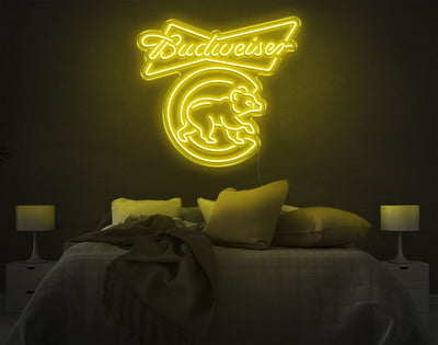 Budweiser LED Neon Sign - 25inch x 28inchYellow