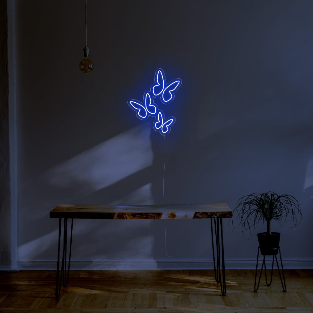 Butterflies LED Neon Sign - 22inch x 28inchBlue