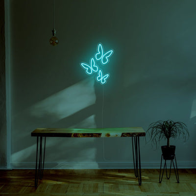 Butterflies LED Neon Sign - 22inch x 28inchTurquoise