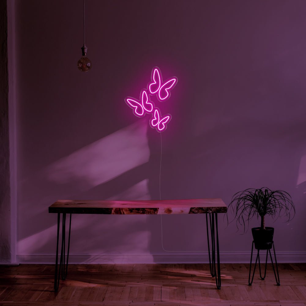 Butterflies LED Neon Sign - 22inch x 28inchHot Pink
