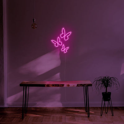 Butterflies LED Neon Sign - 22inch x 28inchHot Pink
