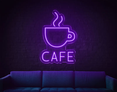 Cafe LED Neon Sign - 25inch x 17inchPurple