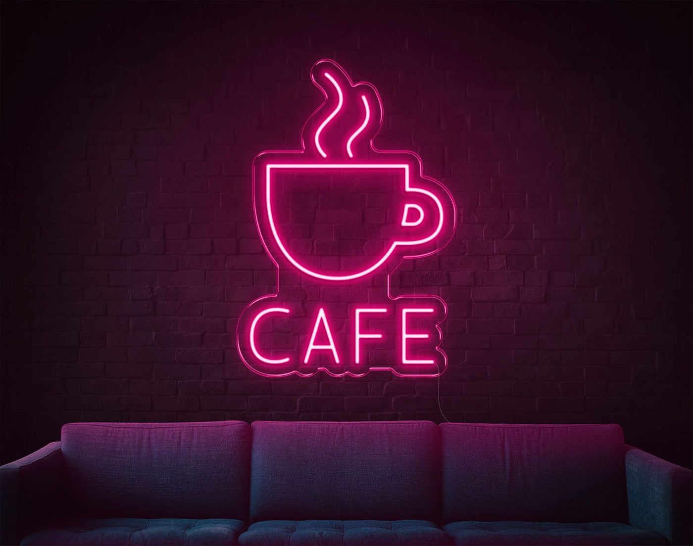 Cafe LED Neon Sign - 25inch x 17inchLight Pink