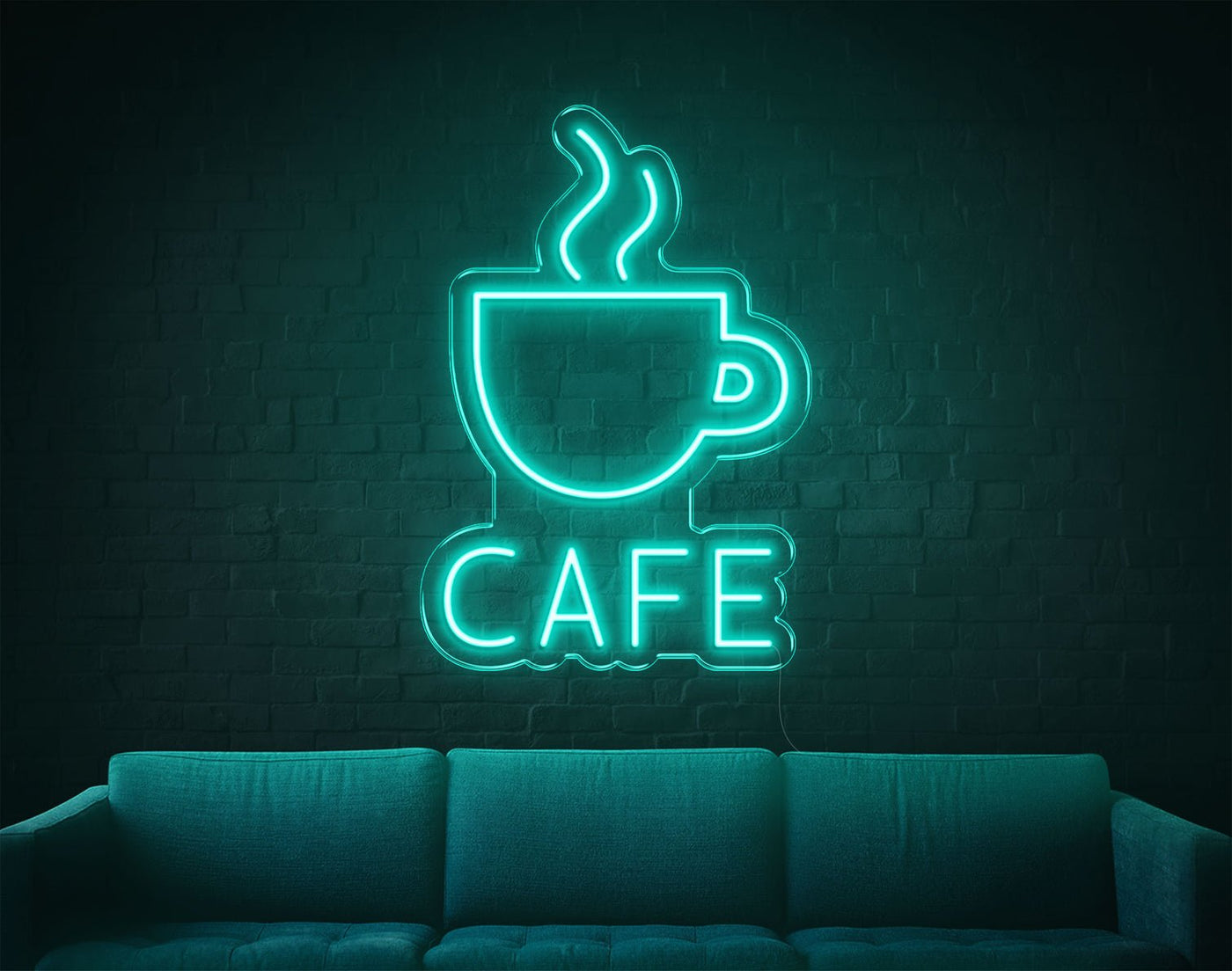 Cafe LED Neon Sign - 25inch x 17inchTurquoise