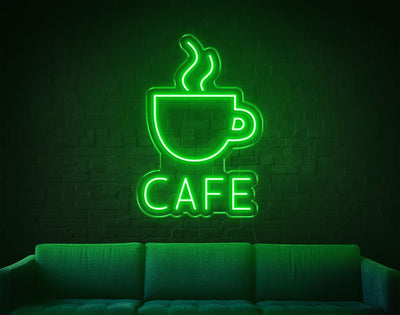 Cafe LED Neon Sign - 25inch x 17inchGreen
