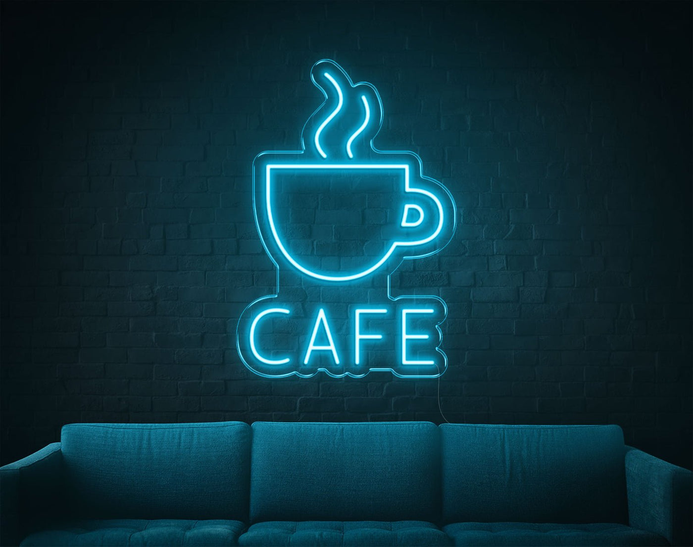 Cafe LED Neon Sign - 25inch x 17inchBlue