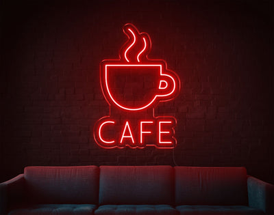 Cafe LED Neon Sign - 25inch x 17inchRed