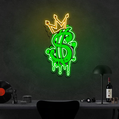 Cash Is King Neon Sign x Acrylic Artwork - 2ftLED Neon x Acrylic Print