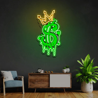 Cash Is King Neon Sign x Acrylic Artwork - 2ftLED Neon x Acrylic Print