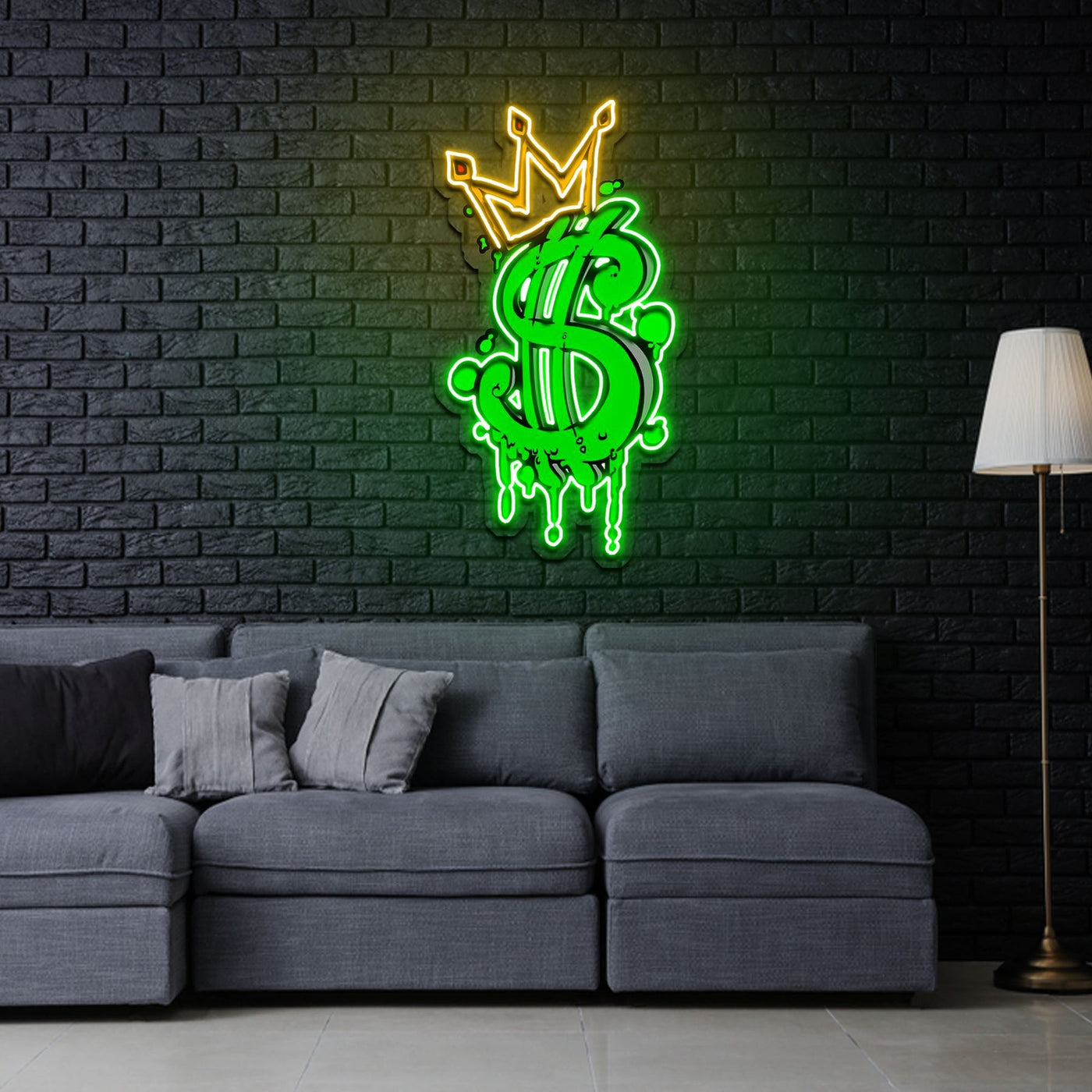 Cash Is King Neon Sign x Acrylic Artwork - 2ftLED Neon x Acrylic Print