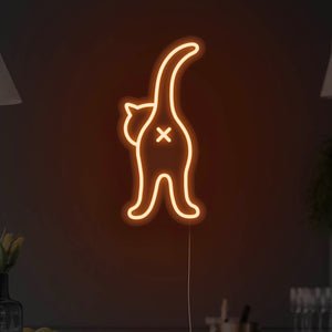 Cat Butt LED Neon Sign - Pink