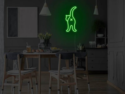 Cat Butt LED Neon Sign - Green