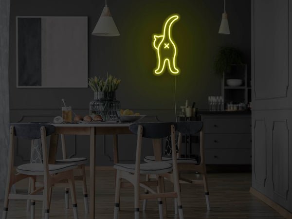 Cat Butt LED Neon Sign - Yellow