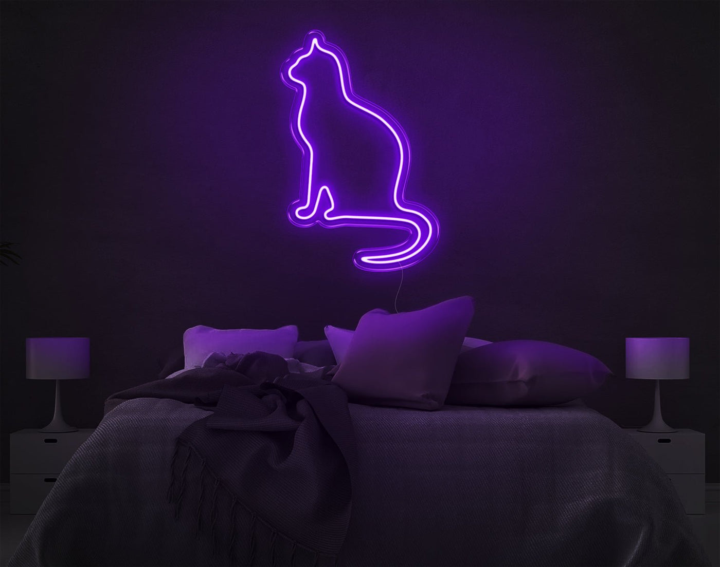 Cat V2 LED Neon Sign - 10inch x 6inchPurple