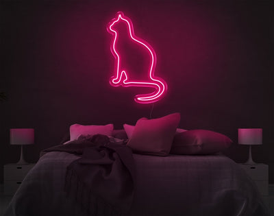 Cat V2 LED Neon Sign - 10inch x 6inchLight Pink