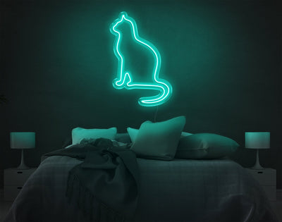 Cat V2 LED Neon Sign - 10inch x 6inchTurquoise