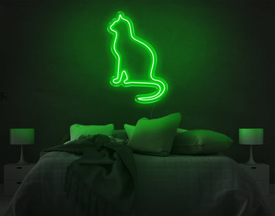 Cat V2 LED Neon Sign - 10inch x 6inchGreen