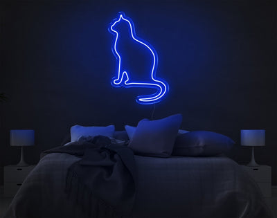 Cat V2 LED Neon Sign - 10inch x 6inchBlue