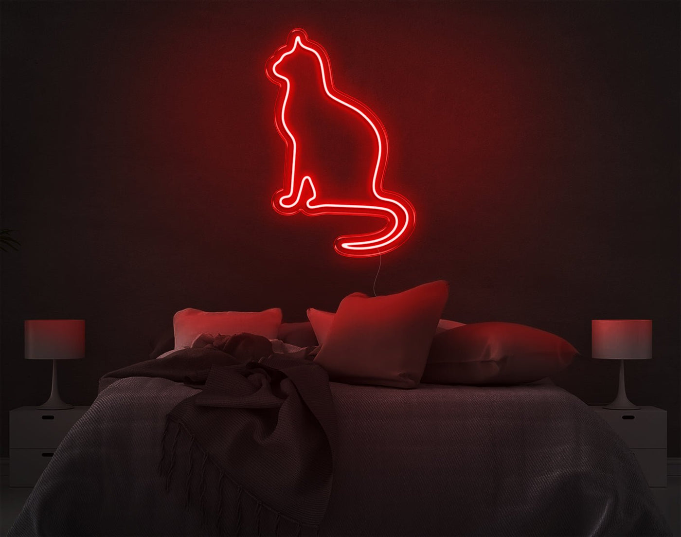 Cat V2 LED Neon Sign - 10inch x 6inchRed