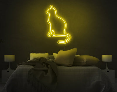 Cat V2 LED Neon Sign - 10inch x 6inchYellow