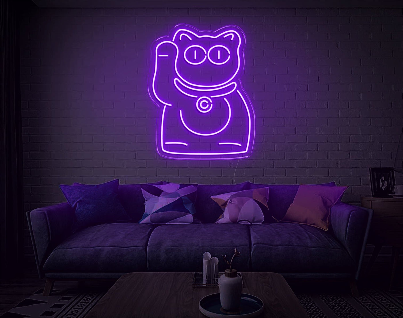 Cat V3 LED Neon Sign - 9inch x 7inchHot Pink
