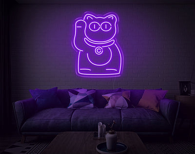 Cat V3 LED Neon Sign - 9inch x 7inchPurple