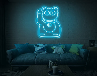Cat V3 LED Neon Sign - 9inch x 7inchLight Blue