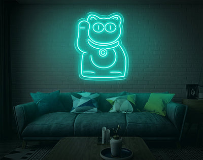 Cat V3 LED Neon Sign - 9inch x 7inchTurquoise