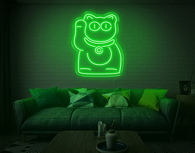 Cat V3 LED Neon Sign - 9inch x 7inchGreen