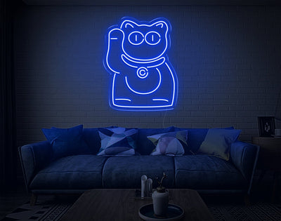 Cat V3 LED Neon Sign - 9inch x 7inchBlue