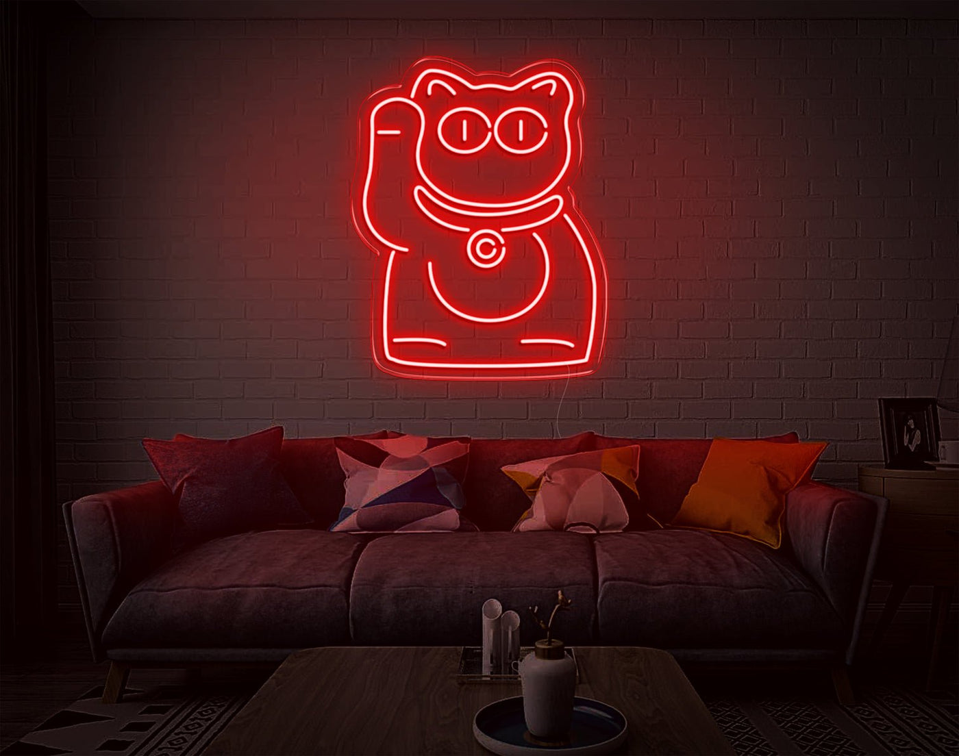 Cat V3 LED Neon Sign - 9inch x 7inchRed