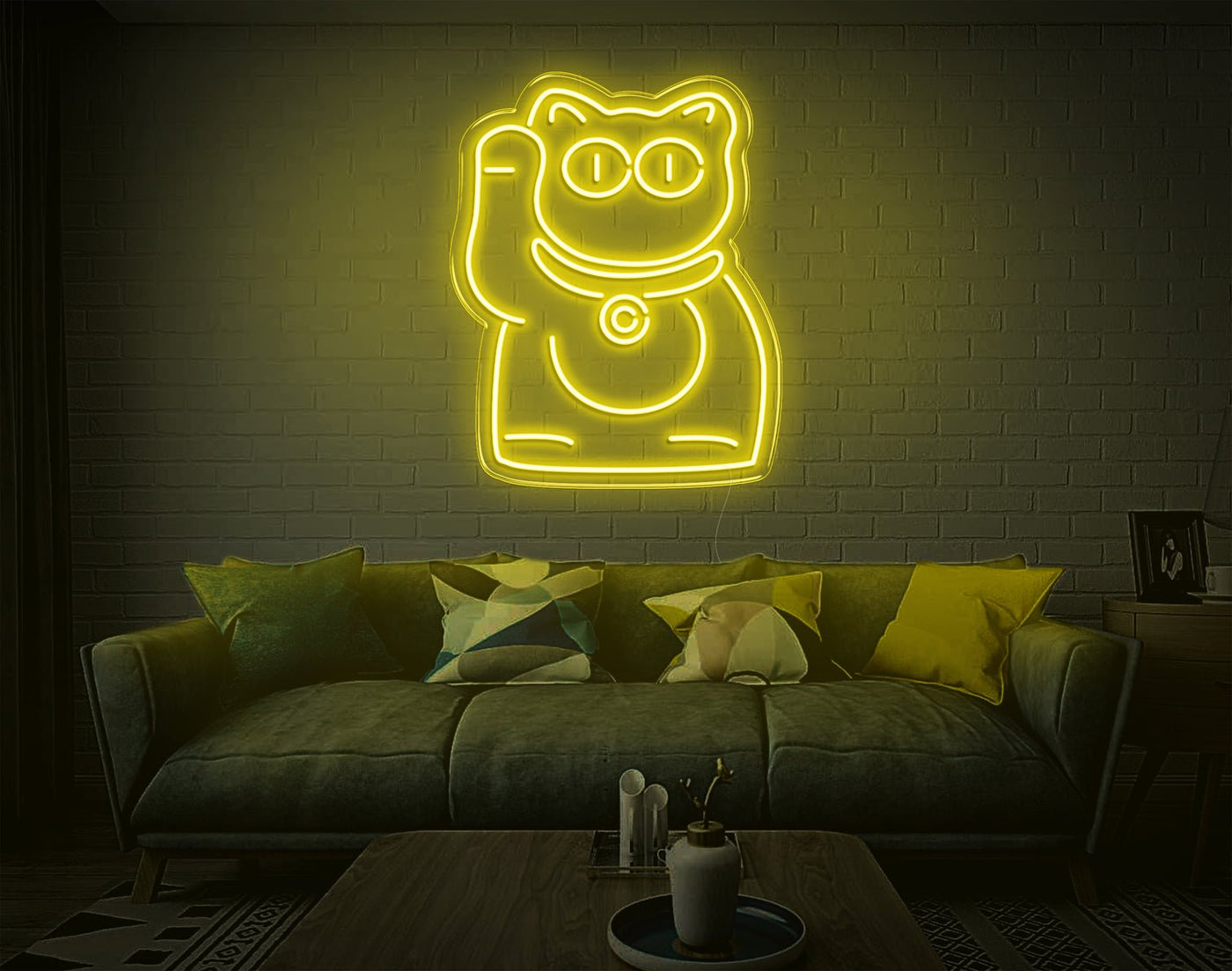 Cat V3 LED Neon Sign - 9inch x 7inchYellow