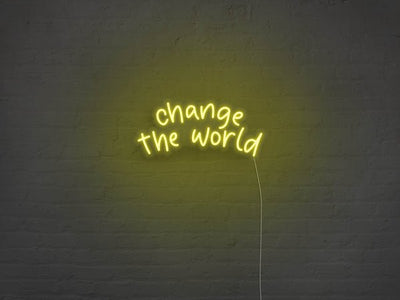 Change The World LED Neon Sign - Yellow