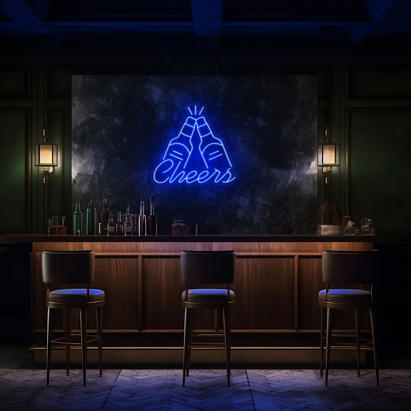 Cheers LED Neon Sign - 20 InchDark Blue