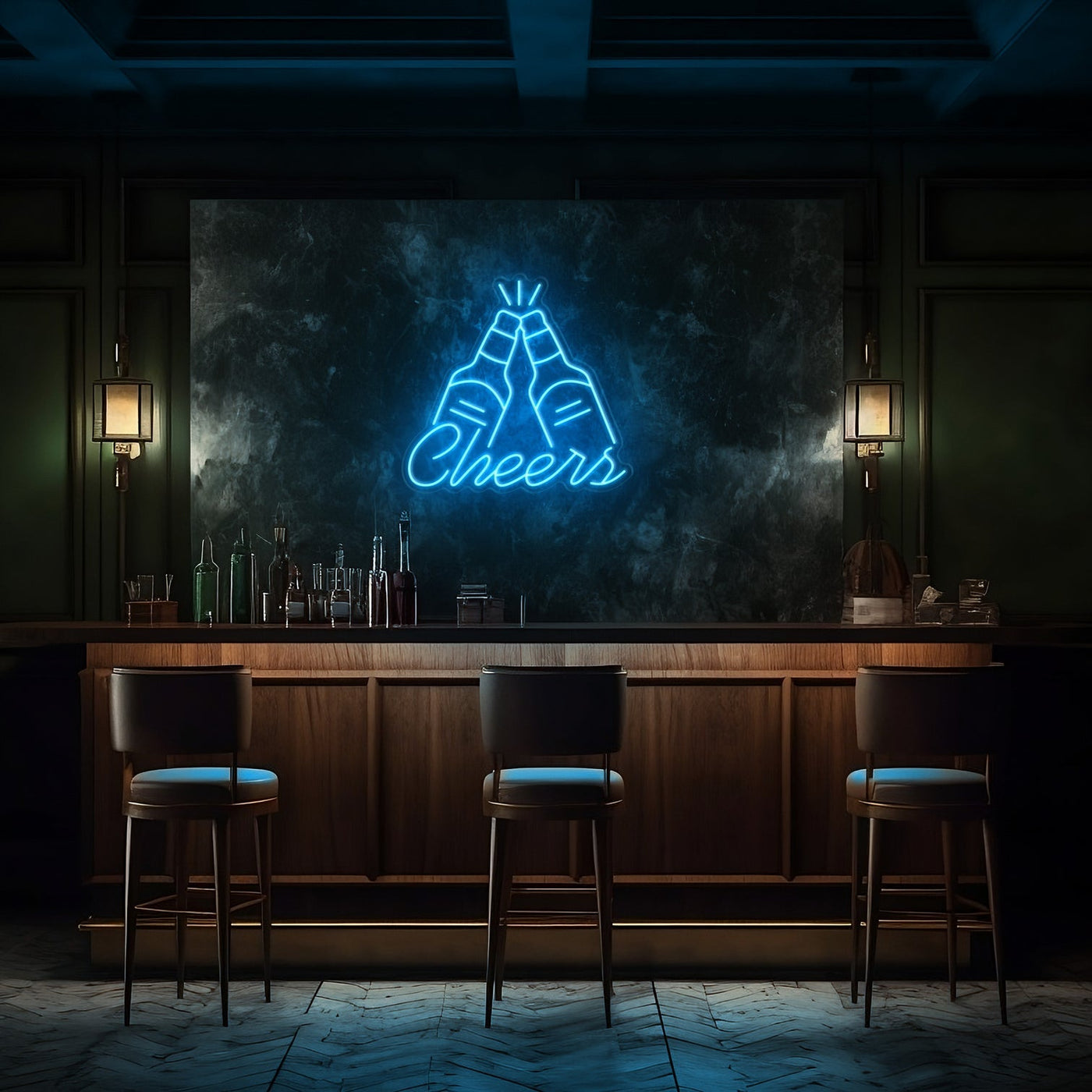 Cheers LED Neon Sign - 20 InchIce Blue