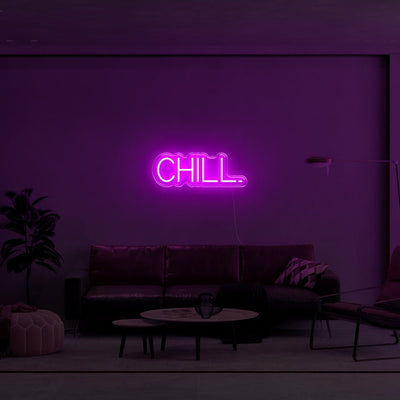 CHILL. LED Neon Sign - 20inch x 7inchPurple