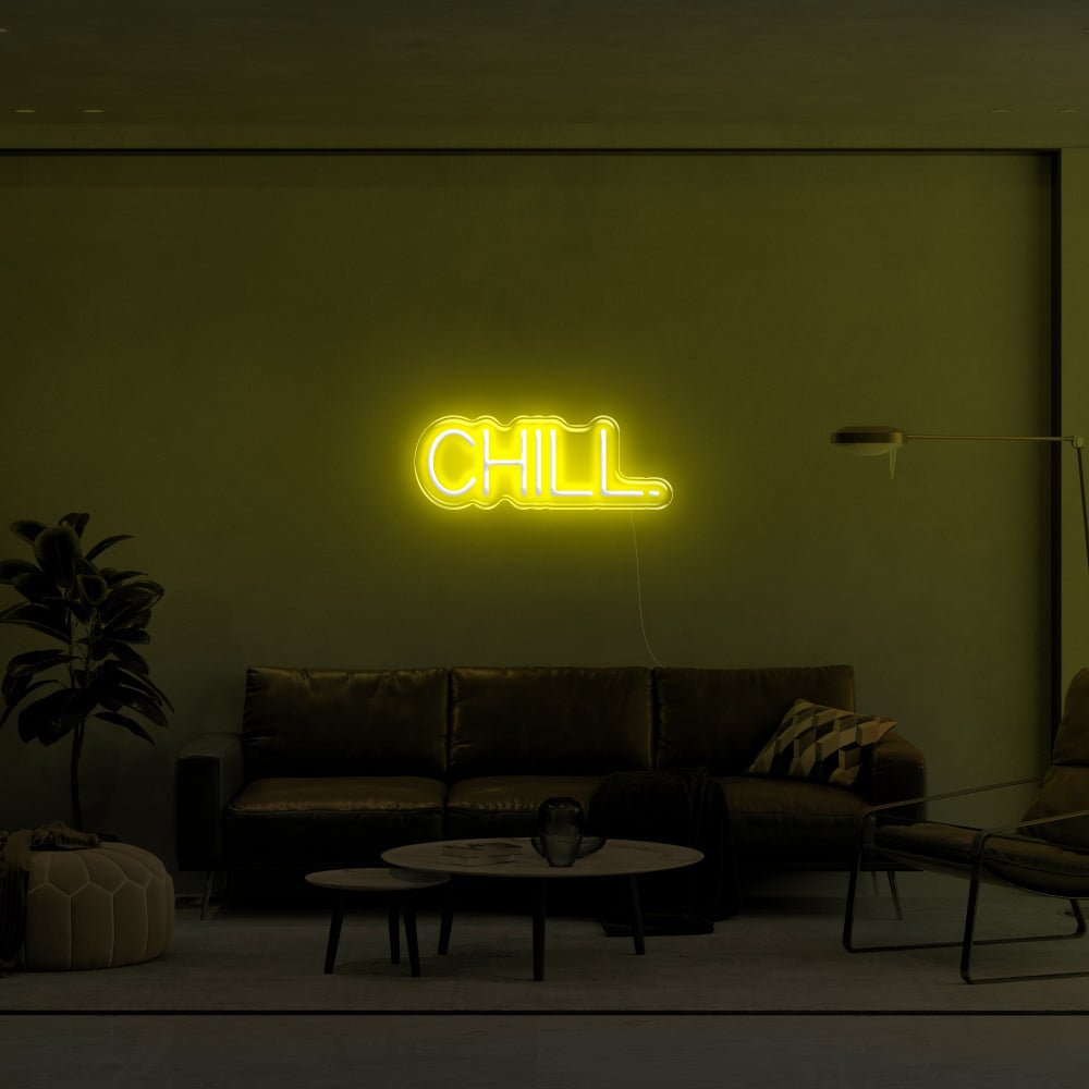 CHILL. LED Neon Sign - 20inch x 7inchYellow