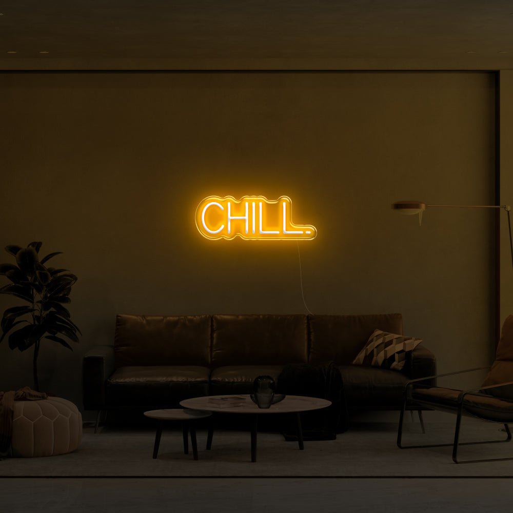 CHILL. LED Neon Sign - 20inch x 7inchGold