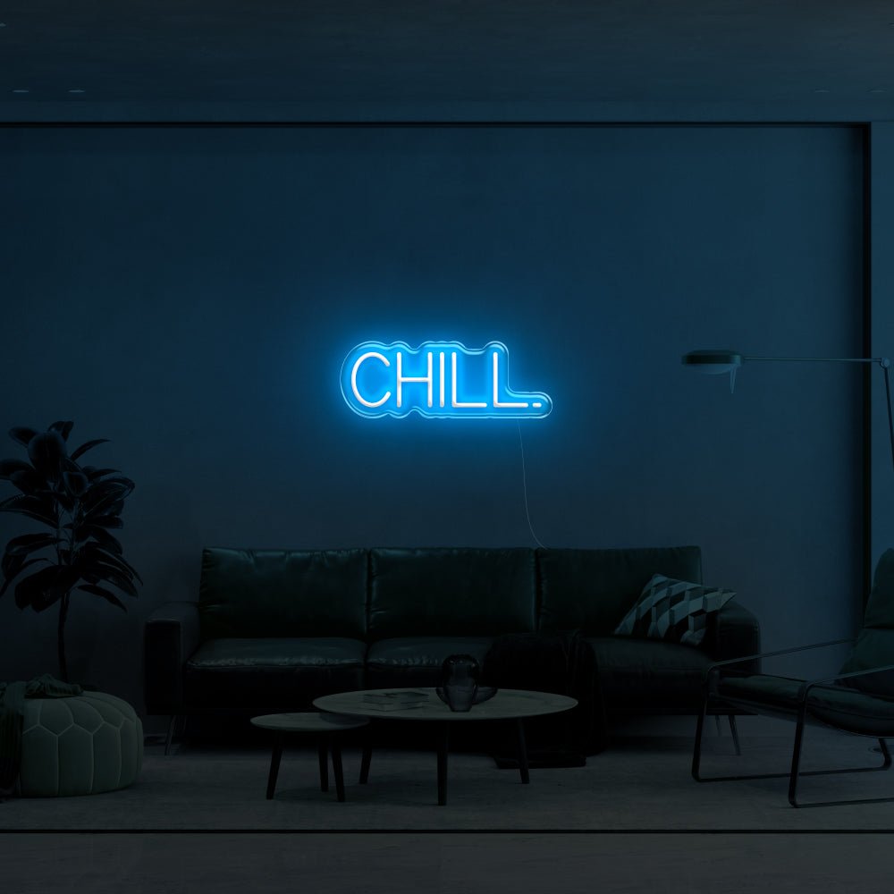 CHILL. LED Neon Sign - 20inch x 7inchIce Blue