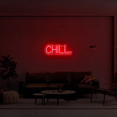CHILL. LED Neon Sign - 20inch x 7inchLight Pink